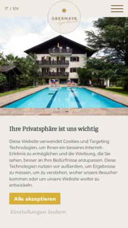 Vorschau der mobilen Webseite www.obermayr.it, Residence Obermayr