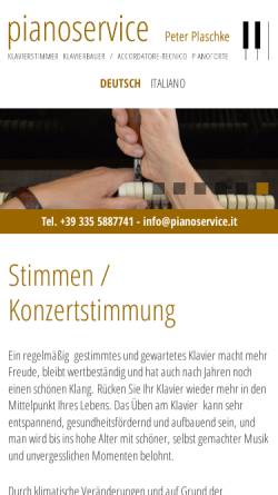 Vorschau der mobilen Webseite www.pianoservice.it, Pianoservice Peter Plaschke
