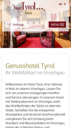 Vorschau der mobilen Webseite www.hotel-tyrol.it, Hotel Tyrol