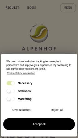 Vorschau der mobilen Webseite www.alpenhof.it, Hotel Alpenhof