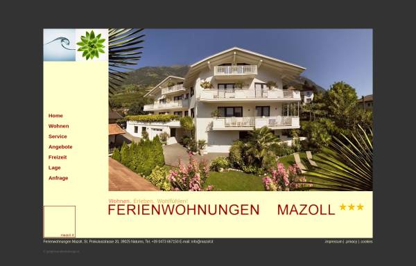 Vorschau von www.mazoll.it, Ferienwohnungen Mazoll