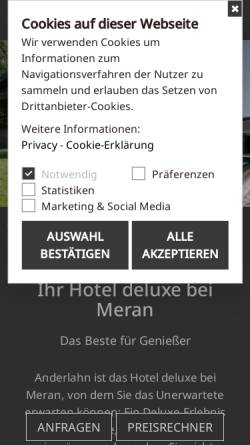 Vorschau der mobilen Webseite www.anderlahn.com, Klein Fein Hotel Anderlahn