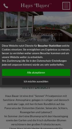 Vorschau der mobilen Webseite www.haus-bauer.net, Haus Bauer
