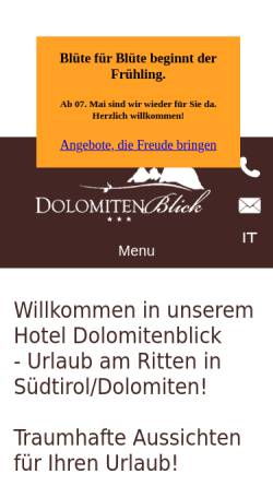 Vorschau der mobilen Webseite www.hotel-dolomitenblick.eu, Hotel Dolomitenblick
