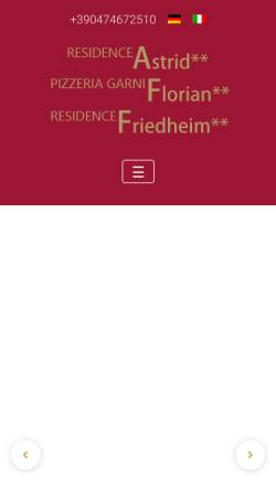 Vorschau der mobilen Webseite garni-florian.com, Garni Florian - Residence Friedheim - Residence Astrid