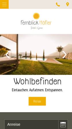 Vorschau der mobilen Webseite www.fernblick-hoefler.com, Garni-Pension Fernblick Höfler