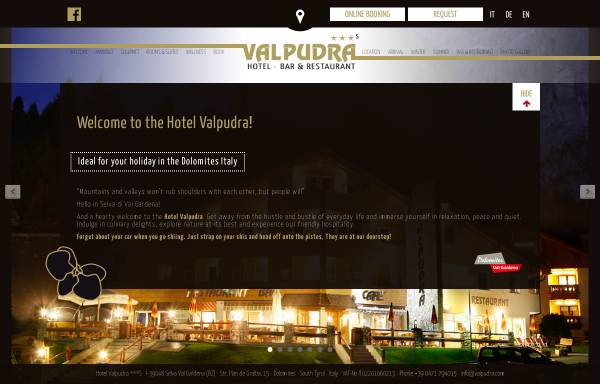 Vorschau von www.valpudra.com, Hotel Val Pudra