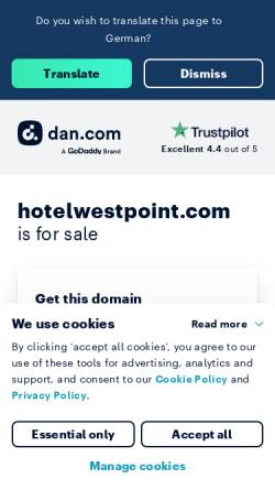 Vorschau der mobilen Webseite www.hotelwestpoint.com, Hotel West Point