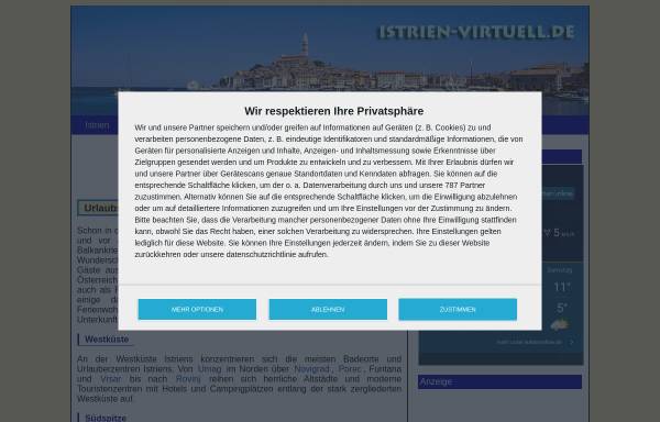 Vorschau von www.istrien-virtuell.de, Istrien virtuell