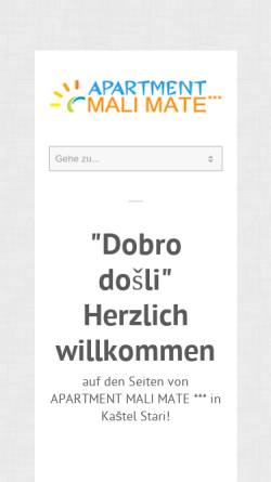 Vorschau der mobilen Webseite www.urlaub-in-kastela.de, Apartment Mali Mate