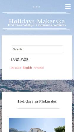 Vorschau der mobilen Webseite www.holidays-makarska.com, Ferienhaus der Familie Katić, Makarska
