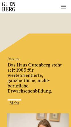 Vorschau der mobilen Webseite www.haus-gutenberg.li, Haus Gutenberg - Bildungs- und Seminarhaus