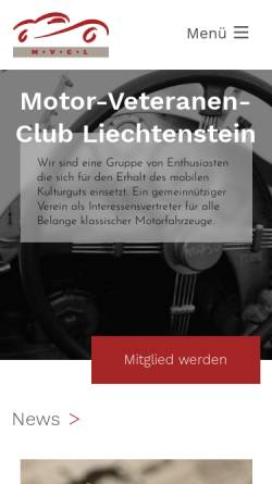 Vorschau der mobilen Webseite www.mvcl.li, MVCL, Motor-Veteranen-Club Liechtenstein