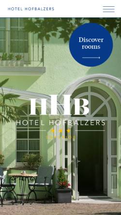 Vorschau der mobilen Webseite www.hofbalzers.li, Hotel Hofbalzers - Inh. Viktor Kindle
