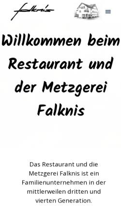Vorschau der mobilen Webseite www.falknis.li, Restaurant und Metzgerei Falknis