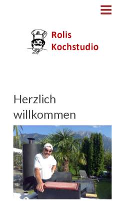 Vorschau der mobilen Webseite www.kochstudio.li, Roli`s Kochstudio Balzers - Inh. Roland Stark