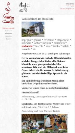 Vorschau der mobilen Webseite stobacafe.li, Stobacafé