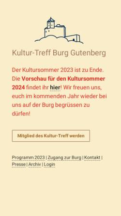 Vorschau der mobilen Webseite www.burg-gutenberg.li, Kultur-Treff Burg Gutenberg