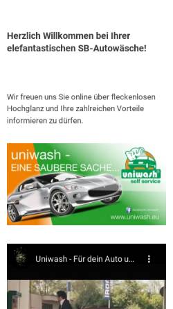 Vorschau der mobilen Webseite www.uniwash.li, Uniwash - Eta Technik AG
