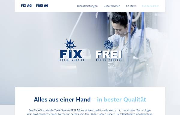 Vorschau von www.fixag.li, Fix AG und Textil-Service Frei AG - Grosswäscherei und Textilreinigung
