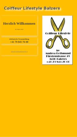 Vorschau der mobilen Webseite www.coiffeurlifestyle.li, Coiffeur Lifestyle
