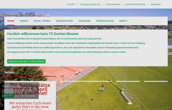 Vorschau von www.tceschen-mauren.li, Tennisclub Eschen - Mauren