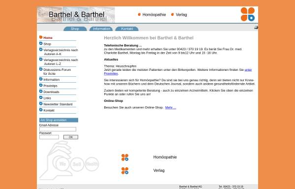 Vorschau von www.barthel.de, Verlagshaus Barthel & Barthel AG