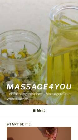 Vorschau der mobilen Webseite www.massage4you.li, Massage4You - Evi Vogt
