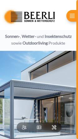 Vorschau der mobilen Webseite www.beerli.li, Beerli Storen GmbH