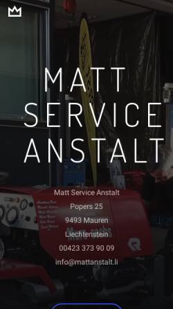 Vorschau der mobilen Webseite www.mattservice.li, Matt Service und Reparaturen