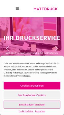 Vorschau der mobilen Webseite www.matt-druck.li, Matt Druck AG