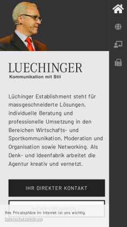 Vorschau der mobilen Webseite www.luechinger.li, Lüchinger Establishment - Georges Lüchinger