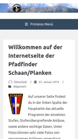 Vorschau der mobilen Webseite www.schmetta.li, Pfadfinder Schaan/Planken