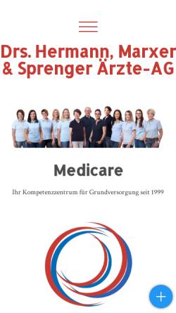 Vorschau der mobilen Webseite www.medicare.li, Medicare - Drs. Hermann & Marxer AG