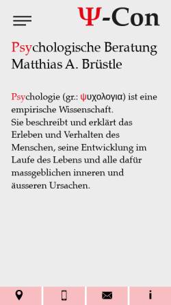 Vorschau der mobilen Webseite www.psycon.li, Psycon - Mag. Matthias A. Brüstle