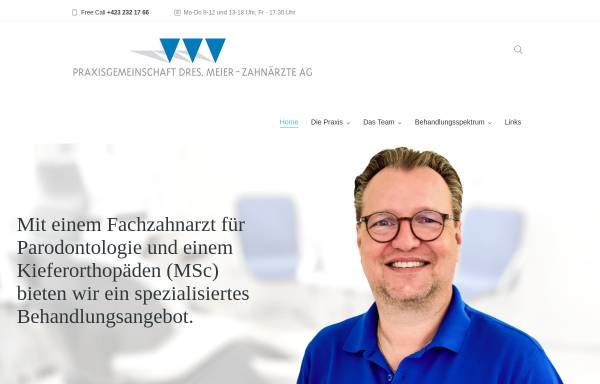 Vorschau von zahnarzt-meier.com, Praxisgemeinschaft Dres. Meier-Zahnärzte AG