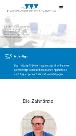 Vorschau der mobilen Webseite zahnarzt-meier.com, Praxisgemeinschaft Dres. Meier-Zahnärzte AG