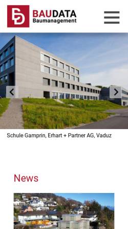 Vorschau der mobilen Webseite www.bau-data.com, Bau-Data AG
