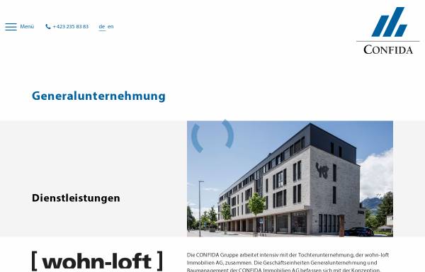 Vorschau von www.wohnloft.li, Wohn-loft Immobilien AG