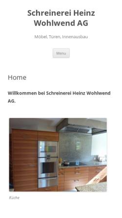 Vorschau der mobilen Webseite www.schreinerei-wohlwend.li, Schreinerei Heinz Wohlwend AG