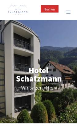 Vorschau der mobilen Webseite www.schatzmann.li, Hotel und Restaurant Schatzmann - Fam. Inge und Klaus Schatzmann-Kindle