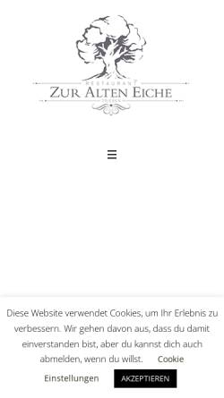 Vorschau der mobilen Webseite www.alteeiche.li, Restaurant zur Alten Eiche - Nuss Gastro Anstalt