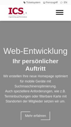 Vorschau der mobilen Webseite www.ics.li, ICS Management GmbH