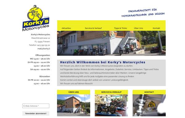 Vorschau von www.korky.li, Korky's Motorcycles - Inh. Joachim Kortin