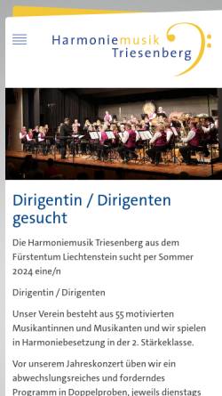 Vorschau der mobilen Webseite www.hmtbg.li, Harmoniemusik Triesenberg