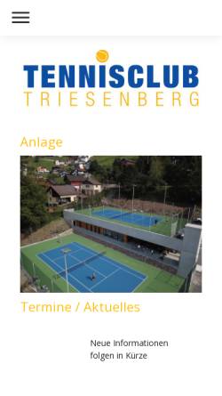 Vorschau der mobilen Webseite www.tctriesenberg.li, Tennis Club Triesenberg
