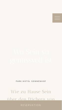 Vorschau der mobilen Webseite www.sonnenhof.li, Park-Hotel Sonnenhof