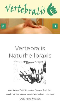 Vorschau der mobilen Webseite www.vertebralis.li, Vertebrails Naturheilpraxis - Sibyl Nitschke und Willy Sele