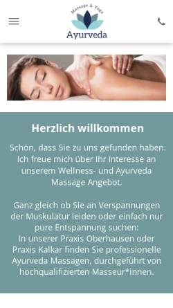 Vorschau der mobilen Webseite ayurveda-yoga-oberhausen.de, Ayurveda und Hatha Yoga