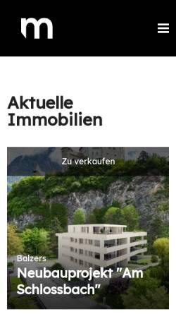 Vorschau der mobilen Webseite www.marxer.li, Herbert Marxer Immobilien